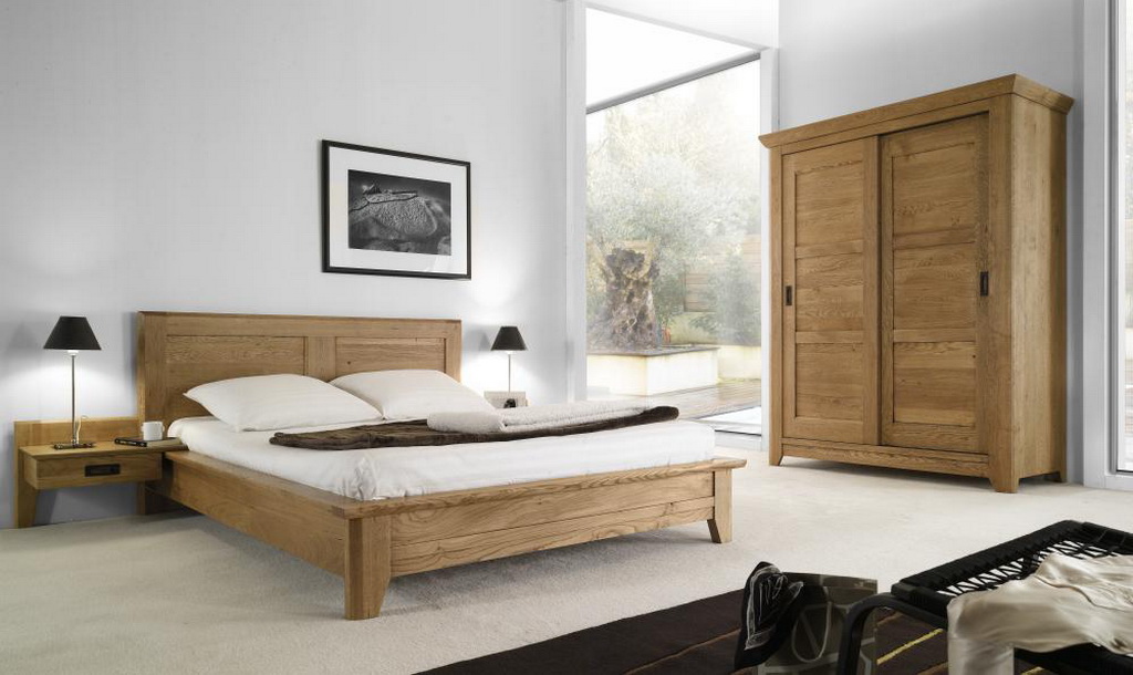 Ansamblu mobila dormitor SAHARA din lemn masiv de stejar
