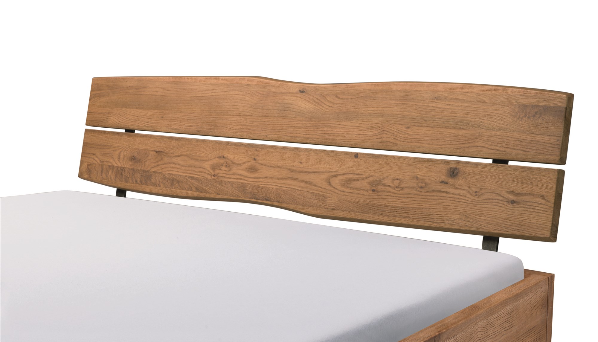 detaliu pat lemn masiv de stejar COMO