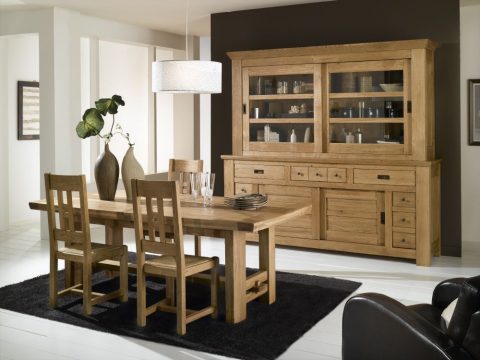 Mobila living dining lemn masiv stejar CORSO