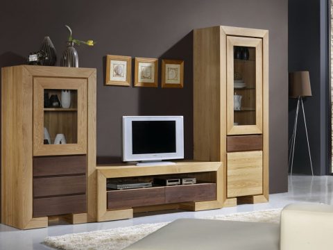 ansamblu mobila sufragerie/ living Home Cinema HAVANA din lemn masiv de stejar