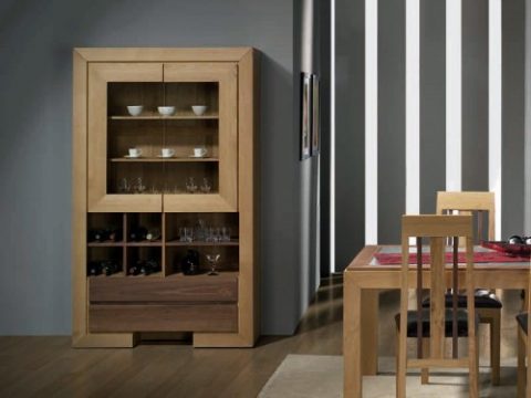 vitrina bar din lemn masiv de stejar HAVANA