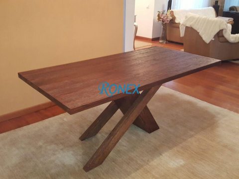 Masă BLANCA din lemn masiv finisat periat